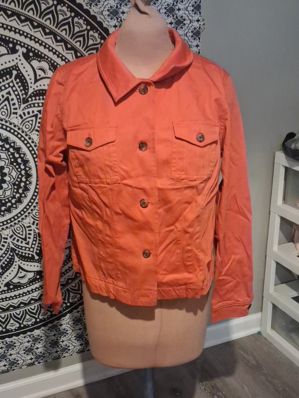 Attitudes by Renee Orange Button-Front Jacket